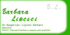 barbara lipcsei business card